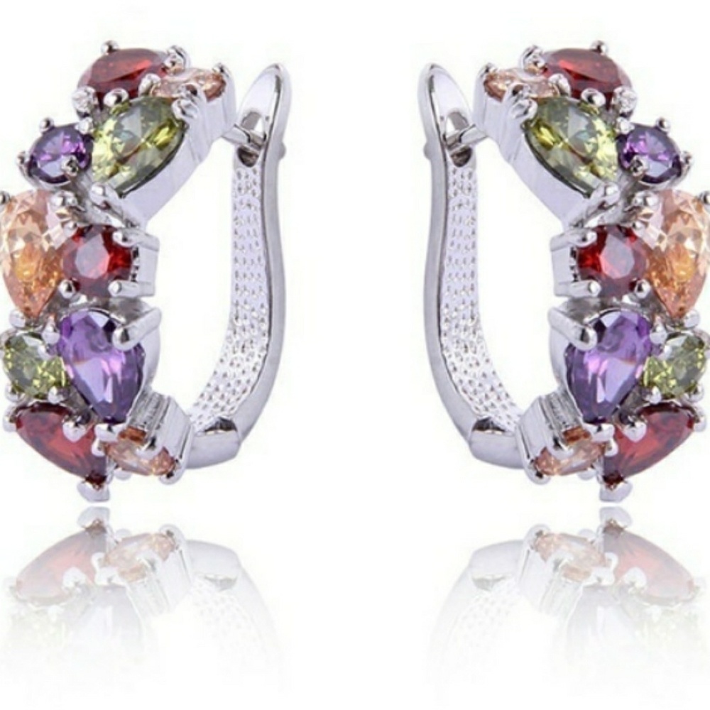 Multi-color rhinestone  earrings